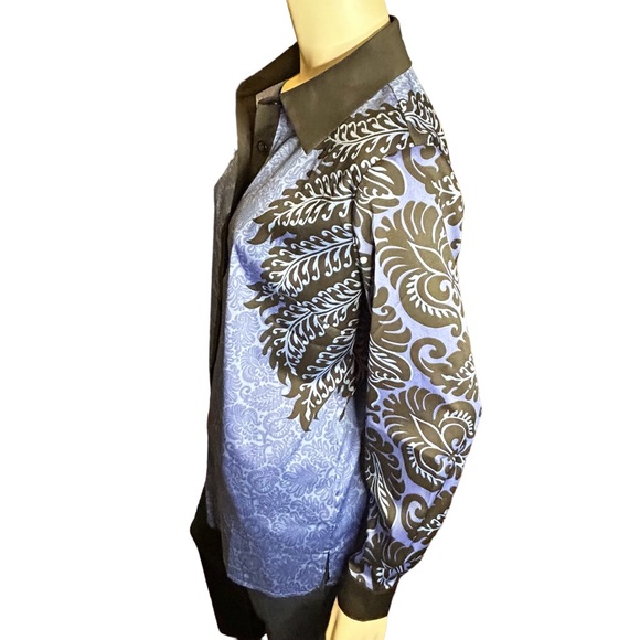 NWT Bob Mackie Wearable Art Blouse Small Blue - Picture 3 of 12